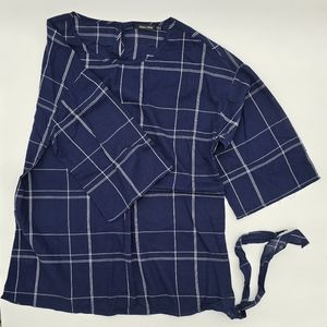 Blue and white stripped  blouse